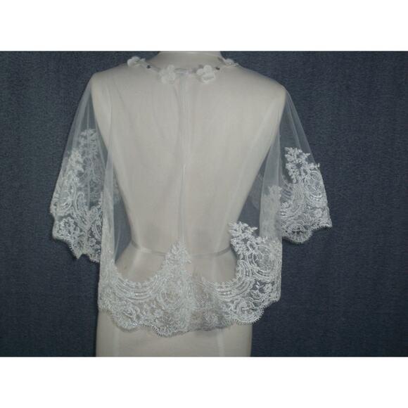 Lace Cape , Wedding Bridal Coverup , Wedding Lace Wrap, Lace Capelet, - Picture 8 of 8